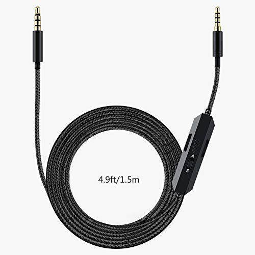 Сменяеми кабела G933/G633 Слушалки Аудио AUX Кабел с микрофон Вграден Регулатор на силата на звука, Изключване на звука