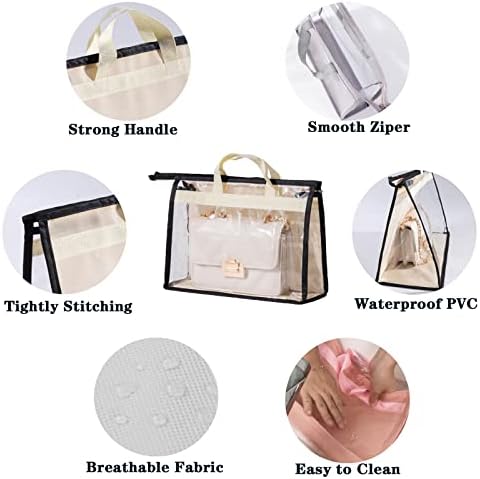 DOUBFIVSY 6 Опаковки Сумочных Торби за прах, Прозрачен Органайзер За съхранение на Чанти, Прозрачна Чанта, Прахоустойчив