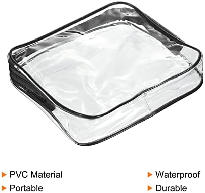 Размер PATIKIL S, Прозрачна Чанта за Тоалетни Принадлежности, Прозрачна Косметичка от PVC, Косметичка с Цип за Бизнес Пътувания