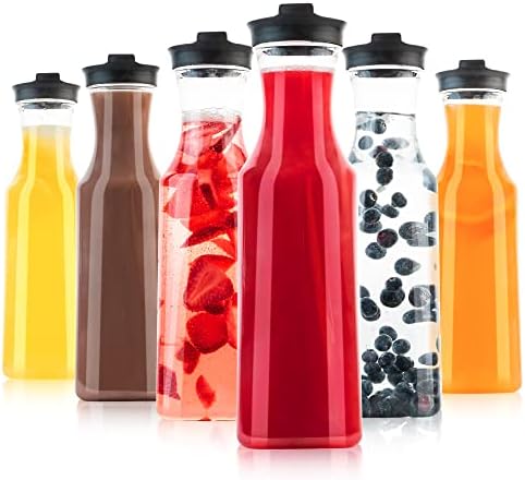 Стомна за вода или сок Plasticpro от Прозрачна пластмаса Премиум-клас, Квадратни Резервоари, контейнери за напитки, увеличаваща се с Черен капак и чучур за ресторанти, п?