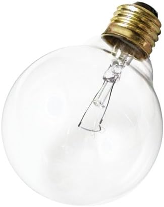 Лампа с нажежаема жичка Satco S3651 120V със Средна Основание мощност от 25 W G30, Бистра