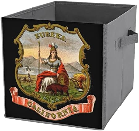 Сгъваема Кутия за съхранение на Кубчета от плат със Стопанските на щата Калифорния, 11-Инчови Сгъваеми Кутии За Съхранение