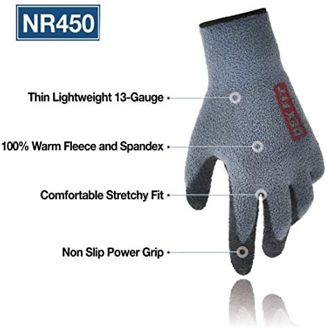 Работни ръкавици ДЕКС FIT NR450 от топъл отвътре, удобна и еластична засаждане, здрав захват, тънки и леки, здрави с нитриловым гумена покритие на водна основа, може да с