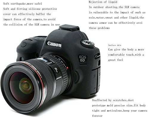 Силиконов Защитен Корпус CEARI Калъф за фотоапарат, Рамка за корпуса, Калъф за цифров фотоапарат Canon EOS 6D - Черен