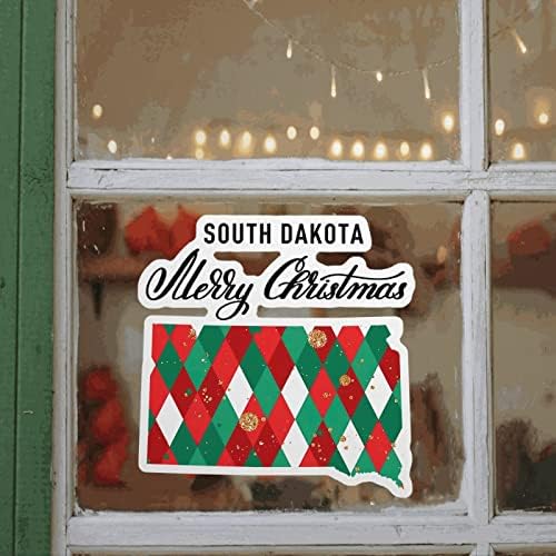 В южна Дакота Стикер На Прозореца Южна Дакота Карта на САЩ Стикер на Стената Южна Дакота Коледни Стикери За Стена,