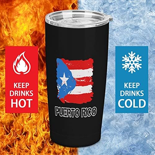 Флаг Пуерто Рико Чаша от Неръждаема Стомана, Изолиран Бутилка За Вода Пътна Чаша Кафе, Чаша за Топли и Студени Напитки
