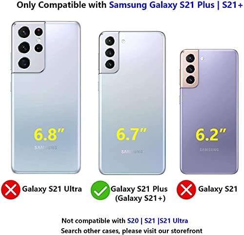 Калъф YmhxcY Galaxy S21 Plus с самовосстанавливающейся гъвкава филм от TPU [2] и защитно фолио за екрана на обектива на камерата [2], плътен защитен калъф за Samsung Galaxy S21 Plus -blue /Сала