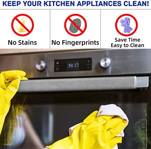 Капаци за врати дръжки на хладилника MRKG, 4 броя, може да се пере без избледняване или напукване на кожата, те чистят вашия уред от петна, изтичане, петна храна, масло. (