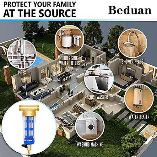 Филтър за отстойной вода Beduan, система за предварително филтриране отстойной вода за цялата къща, 40 Микрона,