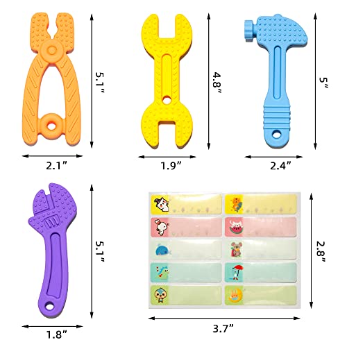 oddava ODDAVA 4 Опаковки на Детски Играчки За никнене на млечни зъби, Безопасен Мек Силиконов Комплект Дрънкалки под формата
