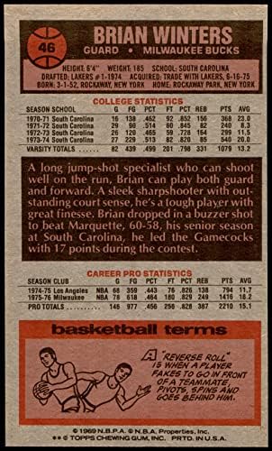 1976 Топпс 46 Брайън Уинтерс Милуоки Бъкс (Баскетболно карта) в Ню Йорк/MOUNT Бъкс Южна Каролина