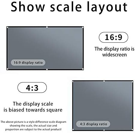 Проектор LMMDDP 4:3 Противосветовая завесата 84/100/110 инчов 3D Преносим Прожекционен екран с Черна рамка и дупки (размер: