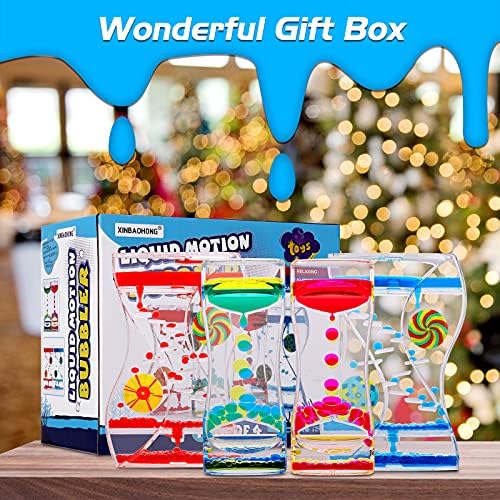 Тъчпад играчка XINBAOHONG Liquid Motion Bubbler за деца и възрастни, 4 опаковки, Успокояващи Играчки-Неспокойни за облекчаване