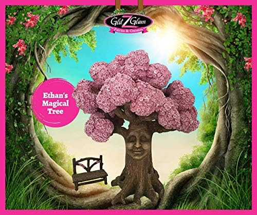 Магическо дърво Итън GlitZGlam с подходяща пейка Фея за градина Enchanted Фея (височина 9 см) - Аксесоар за
