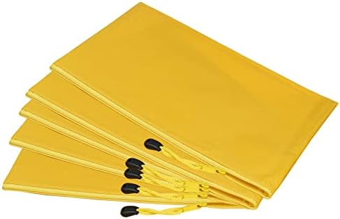 YOKIVE 10 x Непромокаеми торбички с цип, молив случай, Пътна Чанта За съхранение на Козметика, Органайзер за файлове, Отличен за офис (Жълто, B5)