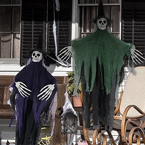 2 Опаковки Висящи Бижута с Духове на Хелоуин, на 41-инчов Висящ Скелет-на духа на Хелоуин, Летящ Призрак, Ужасно Висящи Украси