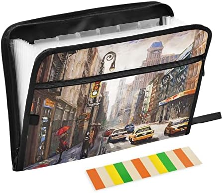 Ню Йорк Уличен Органайзер за файлове в стила на Акордеон, 13 Джобове, Расширяющаяся Папка за Документи с Етикети