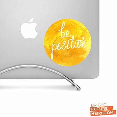 Стикер Be Positive Златно - Стикер с принтом ширина 5 см - за MacBook, лаптоп, таблет и още много други!