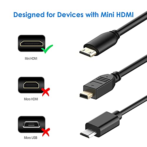 Кабел Rankie Mini HDMI-HDMI, Високоскоростно поддръжка на Ethernet 3D и връщане на звука (6 фута)