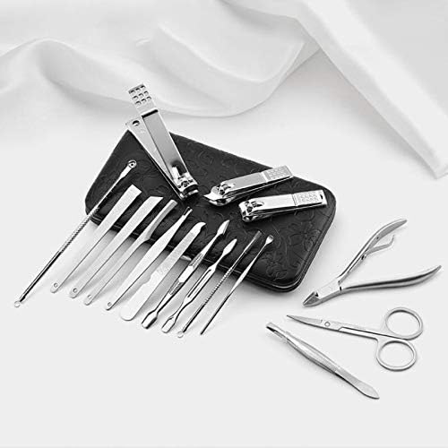 KANGDD Набор от 16 предмети, инструменти за маникюр за нокти, Ножица за рязане на ноктите, Машинка за подстригване, Набор за Педикюр, Инструменти от Неръждаема Стомана з
