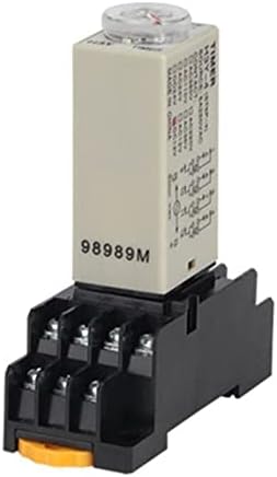 1 комплект въртяща се дръжка забавяне захранване H3Y-4 1S/5S/10S/30S/60S/3M/5M/10M/30M Таймер, Реле време, AC 110V 220V 380V (Цвят: напрежение AC 110V, продължителност: 0-10 минути)