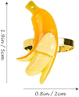 HEMOTON Титуляр за съдове От Неръждаема Стомана 3ШТ Пръстени за Салфетки във формата на Банан Декоративен Държач за