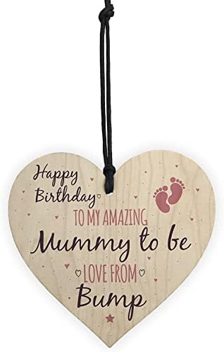 Meijiafei Mummy to Be от Bump честит Рожден Ден, Дървено Сърце, Майка, Съпруга, Забавен Подарък за дете 4 x4