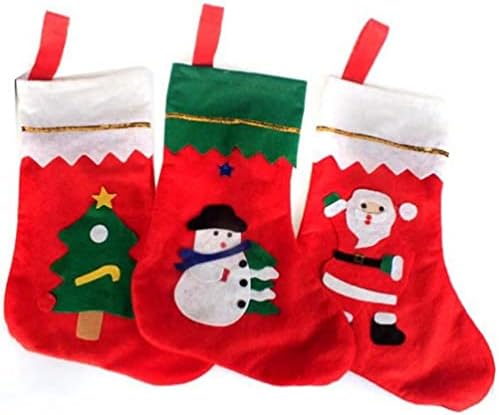 3 Бр. Коледни Чорапи, коледното Дърво, Дядо коледа, Снежен човек, Празничен Чорапи, Чанти и калъфи за карти за Подаръци,