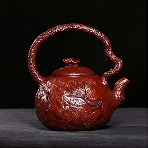 MMLLZEL Ретро дракон модел повдигаща греда форма лилаво crock чайник, ръчна изработка чай домакински чай аксесоари