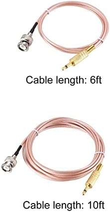 Радиочестотни Коаксиален кабел MECCANIXITY RG316 с конектор BNC за 3,5 мм, 6 фута, на 10 метра от 50 Ω за възвратно аудио 2 Комплекта