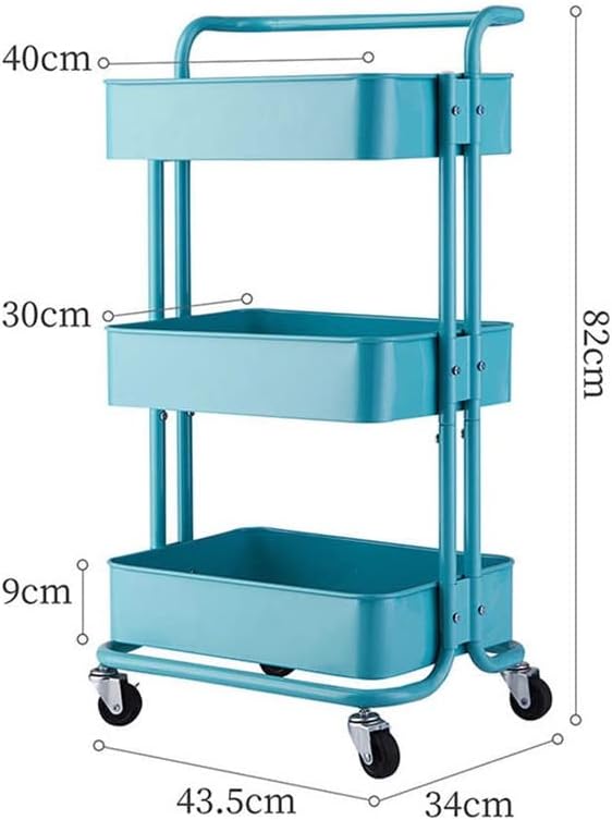 XWOZYDR 3 нива Кухненска количка за багаж с колела, количка за съхранение в банята, рафтове за съхранение на Кухненски