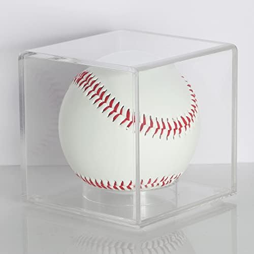 Акрилна Витрина SVENJBB, Кубични Акрилни кутии с размери 3,2x3,2x3,2 инча, за да покаже, Прозрачни Витрини с поставка за топката и с капак за по футбол, Бейзбол