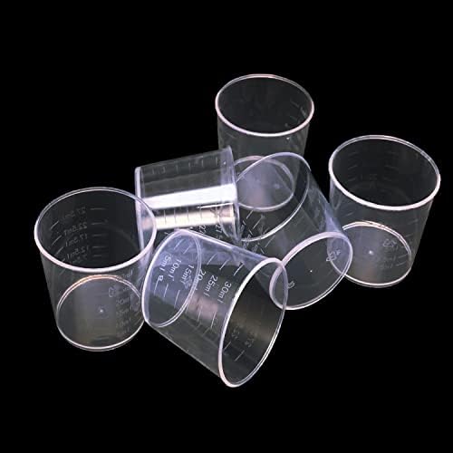 60 Бр Пластмасови Степен Чаши, 30 мл/1 унция Прозрачни Чаши с 50 броя Дървени Пръчки за Разбъркване на Епоксидна