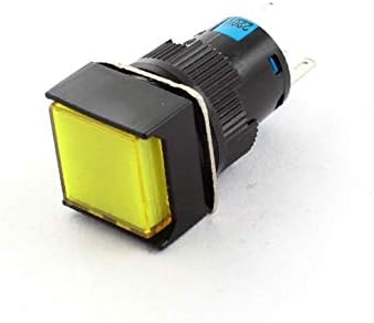 X-DREE AC 220V Жълтата Контролна лампа 5Pin 16 мм, за Монтиране на панел SPDT самостоятелно блокиране на