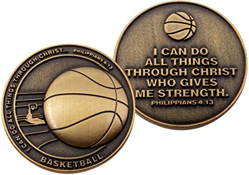 Християнската Спортна монета за младите спортисти, опаковка от 12 броя, на Едро подарък за баскетболния отбор, за момчета