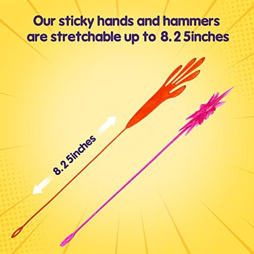 Shindel 72PCS Sticky Hands for Kids Pack, 24ШТ Лепкава Играчка за Катерачи, 24ШТ Ръцете, 24ШТ Лепкава Чукове, Играчки за