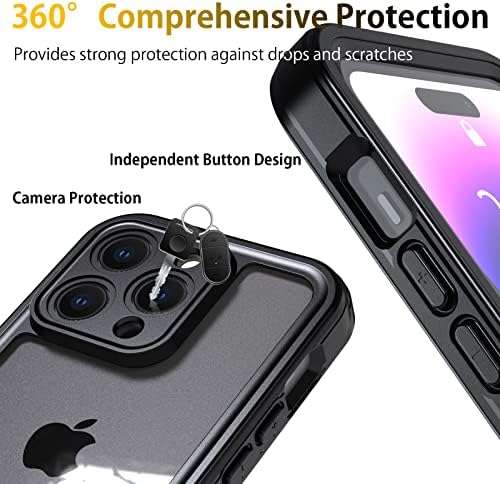 Калъф за iPhone 14 Pro Водоустойчив, който предпазва от надраскване, устойчив на удари, Прахоустойчив, против петна, за защита на целия корпус, за обектива на камерата, Ка?