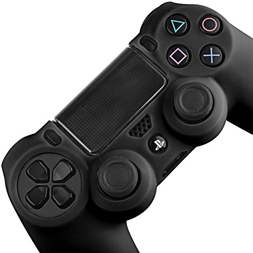 Силиконов калъф за контролера на PS4, в комплект от 2 черни силиконови своята практика за контролер, съвместим с контролера