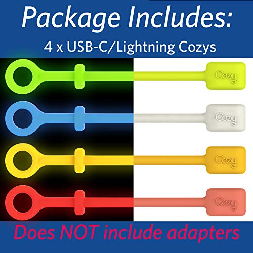 Удобен [5 опаковки] Титуляр за зарядно кабел, съвместим с адаптери (USB-C, Micro USB, Apple Молив) | идеален за ключодържател,