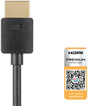 Високоскоростен HDMI кабел Monoprice - 2 метра - Черен | Сертифициран Премия, 4K @ 60Hz, HDR, 18 Gbit/s, 36AWG, YUV,