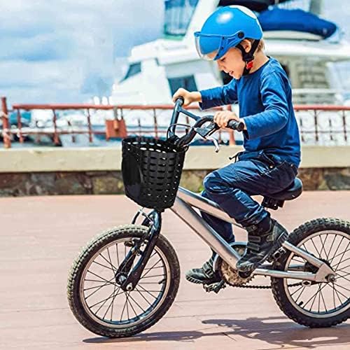 Детски Мотор Кошница Freefish с Регулиращи се Презрамки, Велосипедна Кошница на Кормилото за Детски Вело-Аксесоари (Черен)
