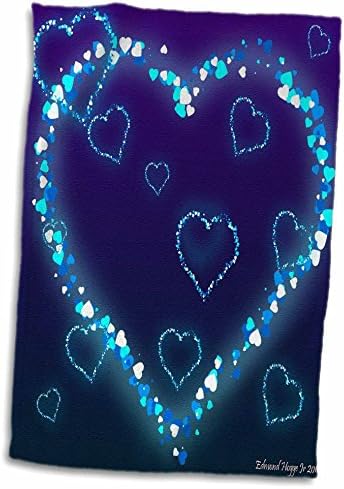 Кърпи за влюбени 3dRose Edmond Hogge Jr - Blue Hearts (twl-158071-1)