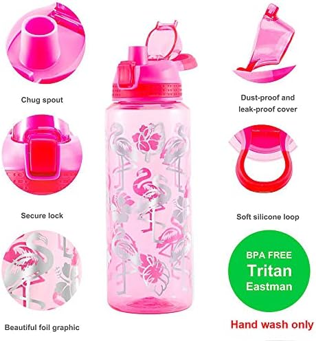 Лъскава бутилка за вода за жени и Момичета, НЕ съдържа BPA, Тритановая, Запечатани, Без прах, с възможност за сгъване в една тръба и лесно почистване, 30 мл / 900 мл (Русалк