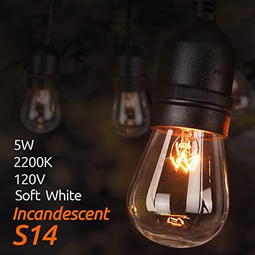 сменяеми Лампи с нажежаема Жичка addlon 5 W S14 4 Опаковки Водоустойчив Резьбовая База E12 2200K за Външни Гирлянди