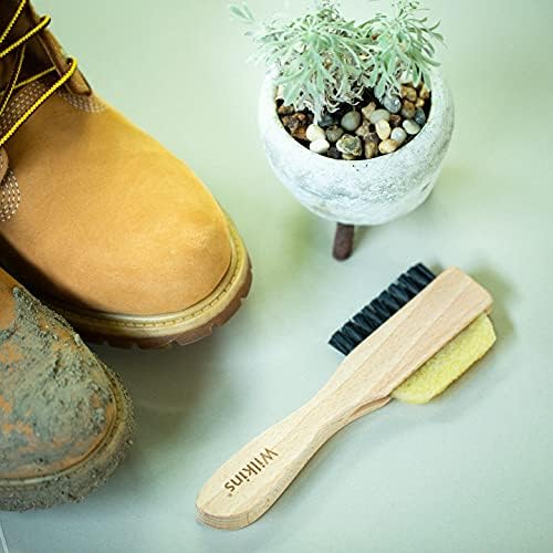 Четка за почистване на замшевой обувки Wilkins - Жълта Гума Гума за почистване на велур с Мека Четка за Почистване на велур и четки от набук