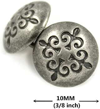 Рамка от 30 Броя Копчета с метална опашка във формата на централи. 10 мм (3/8 инча) (Сиво сребрист)