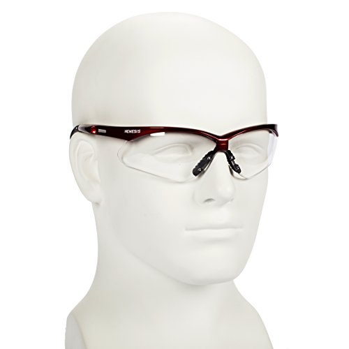 Защитни очила KleenGuard V30 Nemesis (47378), Прозрачни фарове за лещи в Червена рамка / Inferno, 12 двойки / калъф