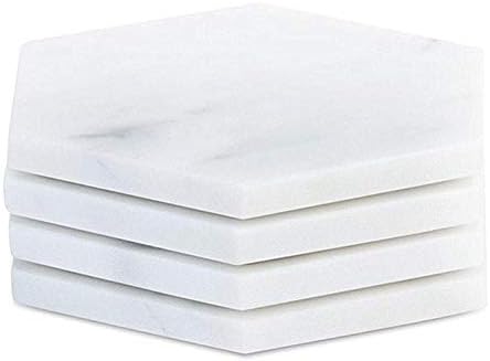 Шестоъгълник влакчета от бял мрамор Италиански Бял Carrara ( Комплект от 4 броя)