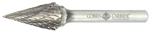 Твърдосплавен заусенец Cobra Carbide 11343 с микрозернистостью, Двойно парче, Форма M SM-41, Диаметър джолан 1/8