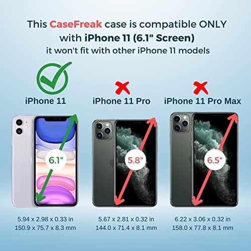 Прозрачен калъф CASEFREAK за iPhone 11 с магнитен пръстен, Прозрачен силиконов калъф, съвместим с безопасни аксесоари,